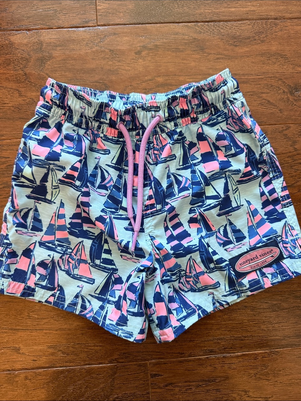 Vineyard Vines Pink & Navy Sailboat Hybrid Shorts